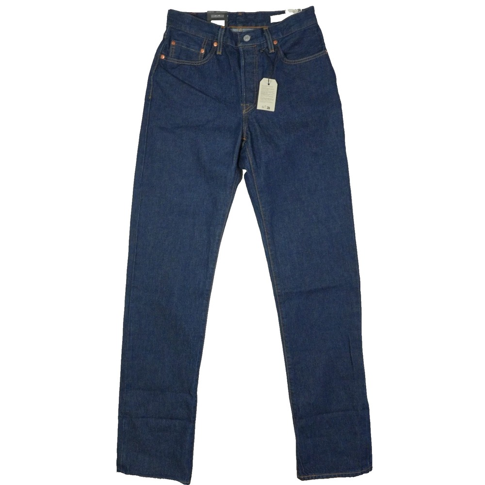 Levis 501 90s Women Dark Indigo Selvedge Straight Leg Jeans 26x36 TALL